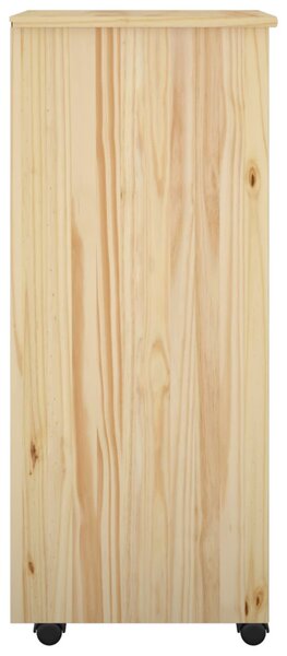 Görgős szekrény kerékkel Barna 34 x 39 x 93,5 cm Tömör fenyőfa