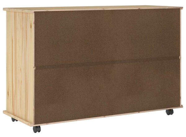 Görgős szekrény kerékkel Barna 100 x 39 x 65,5 cm Tömör fenyőfa