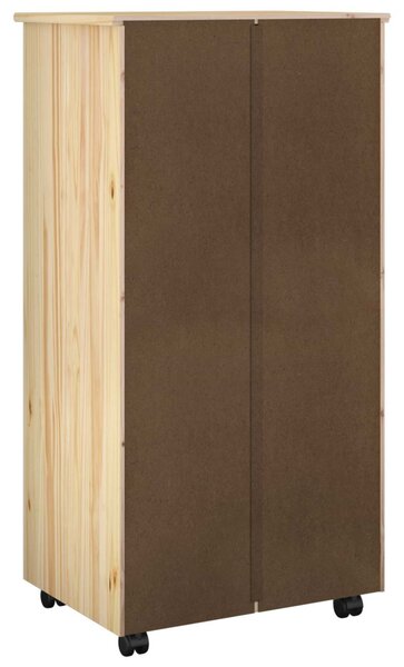 Görgős szekrény 53 x 39 x 103 cm Tömör fenyőfa Barna