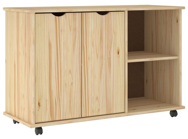 Görgős szekrény kerékkel Barna 100 x 39 x 65,5 cm Tömör fenyőfa