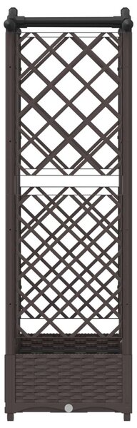 Magasított Ágy Trellis-szel és Tetővel Barna 124 x 40 x 123 cm