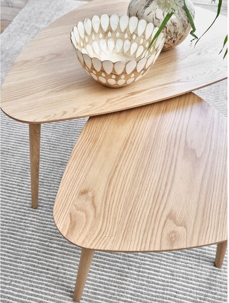 Fekete dohányzóasztal szett 2 db-os 70x100 cm Adda – Unique Furniture