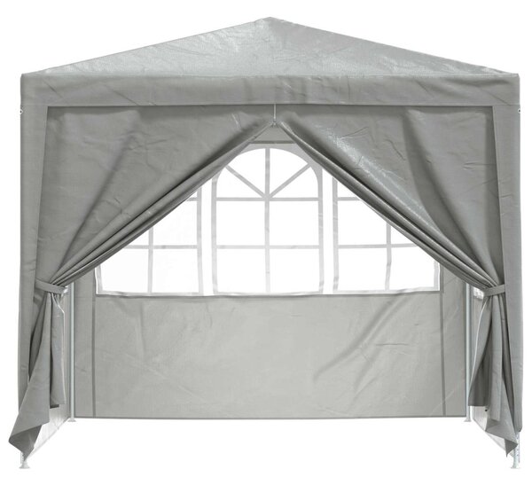 Partysátor Világosszürke 250 x 250 x 240 cm PE és acél