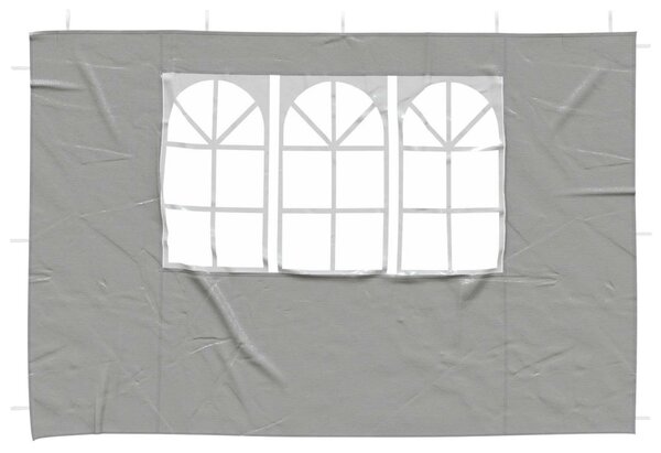 Parti sátor oldalfal 2 db 300 x 195 cm Világosszürke PE és acél