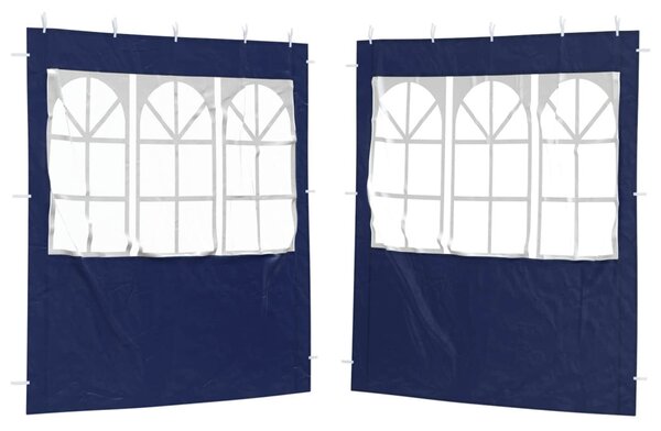 Parti sátor oldalfal 2 db 200 x 195 cm Kék PE és acél