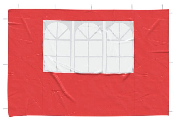 Parti sátor oldalfal 2 db 300 x 195 cm Piros PE és acél
