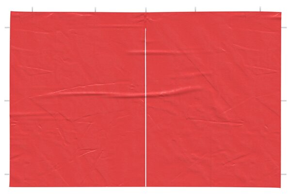 Parti sátor oldalfal 2 db 300 x 195 cm Piros PE és acél