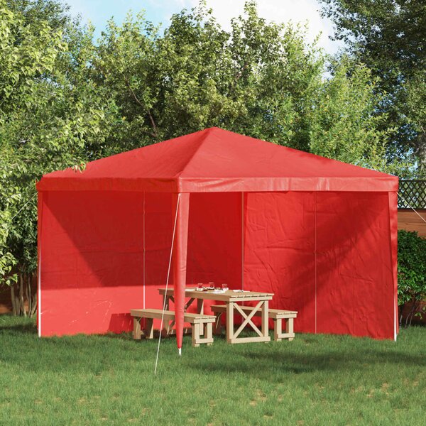 Parti sátor oldalfal 2 db 300 x 195 cm Piros PE és acél