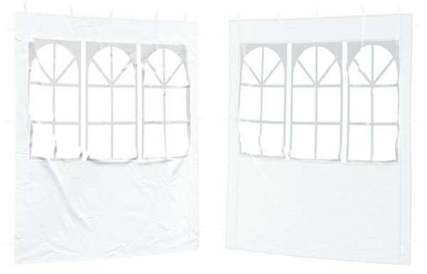 Parti sátor oldalfal 2 db 200 x 195 cm Fehér PE és acél