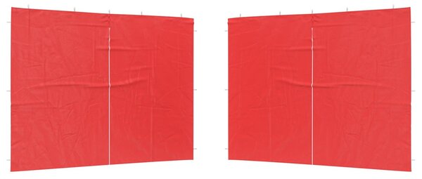 Parti sátor oldalfal 2 db 300 x 195 cm Piros PE és acél