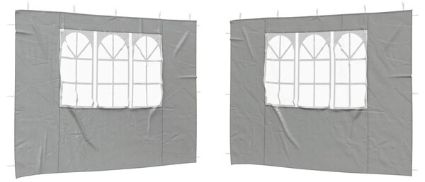 Parti sátor oldalfal 2 db 300 x 195 cm Világosszürke PE és acél