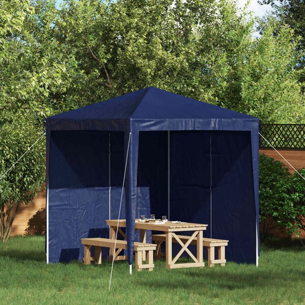 Parti sátor oldalfal 2 db 200 x 195 cm Kék PE és acél