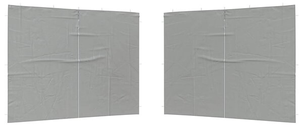 Parti sátor oldalfal 2 db 300 x 195 cm Világosszürke PE és acél
