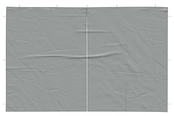 Parti sátor oldalfal 2 db 300 x 195 cm Világosszürke PE és acél