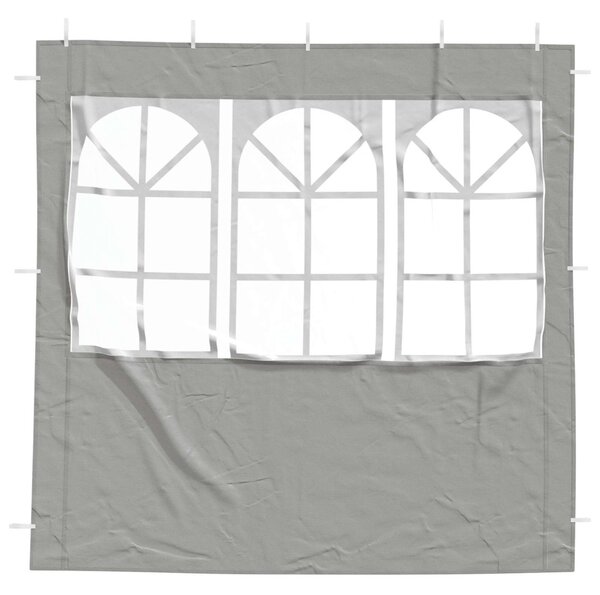 Parti sátor oldalfal 2 db 200 x 195 cm Világosszürke PE és acél