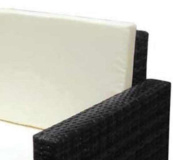VidaXL 2 részes fekete polyrattan kerti ülőgarnitúra párnákkal