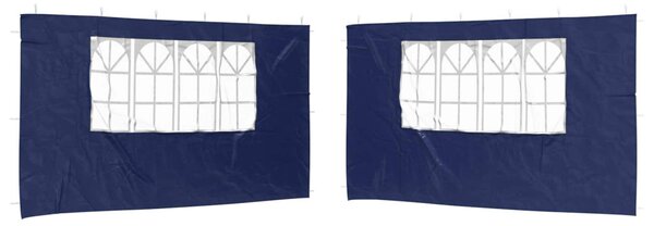 Parti sátor oldalfal 2 db 400 x 195 cm Kék PE és acél