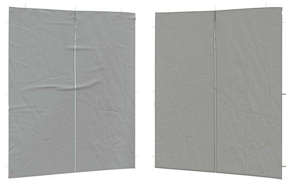 Parti sátor oldalfal 2 db 200 x 195 cm Világosszürke PE és acél