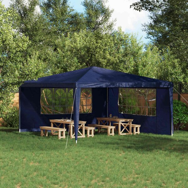 Parti sátor oldalfal 2 db 400 x 195 cm Kék PE és acél