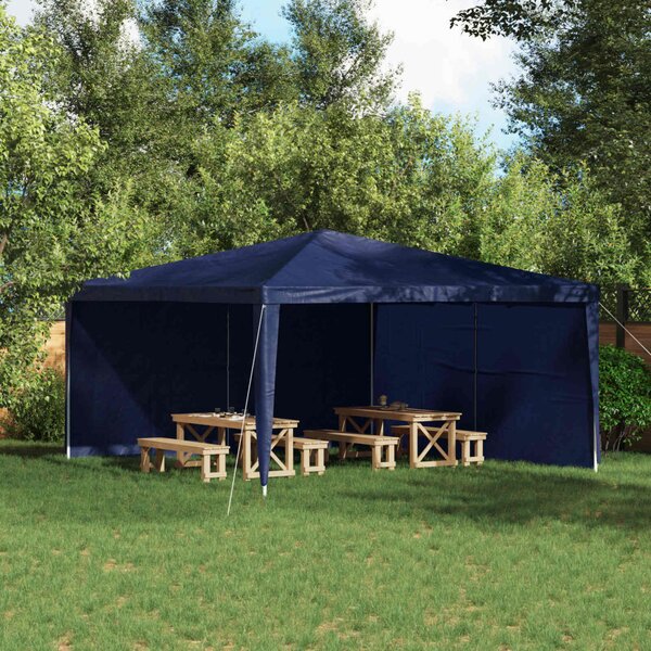 Parti sátor oldalfal 2 db 400 x 195 cm Kék PE és acél