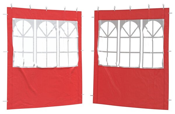 Parti sátor oldalfal 2 db 200 x 195 cm Piros PE és acél