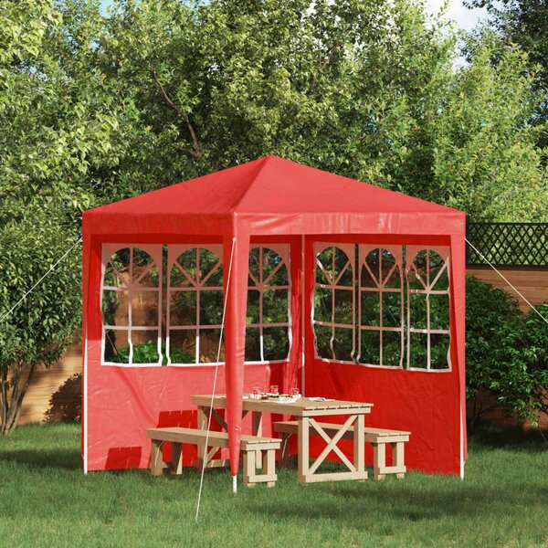 Parti sátor oldalfal 2 db 200 x 195 cm Piros PE és acél
