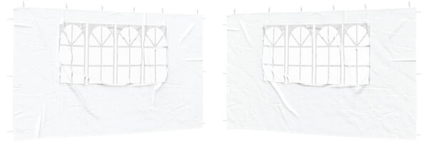 Parti sátor oldalfal 2 db 400 x 195 cm Fehér PE és acél