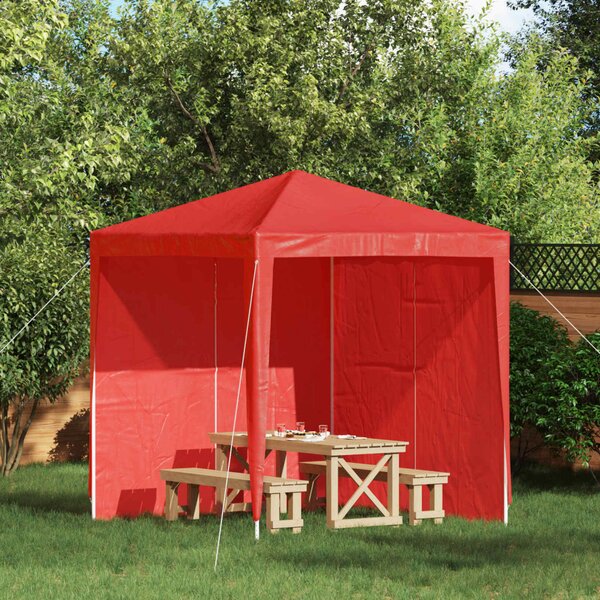 Parti sátor oldalfal 2 db 200 x 195 cm Piros PE és acél