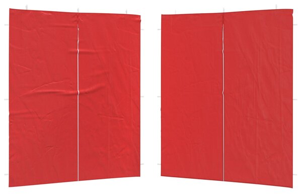 Parti sátor oldalfal 2 db 200 x 195 cm Piros PE és acél