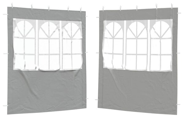 Parti sátor oldalfal 2 db 200 x 195 cm Világosszürke PE és acél