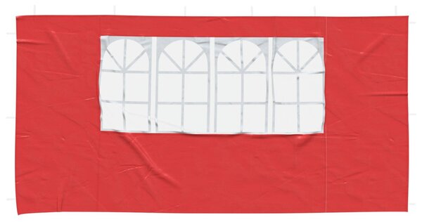 Parti sátor oldalfal 2 db 400 x 195 cm Piros PE és acél