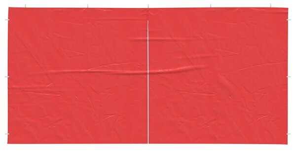 Parti sátor oldalfal 2 db 400 x 195 cm Piros PE és acél