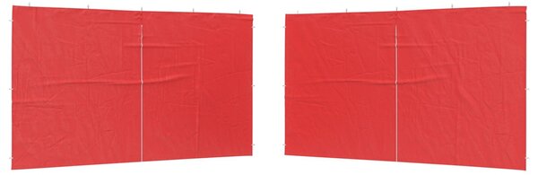 Parti sátor oldalfal 2 db 400 x 195 cm Piros PE és acél