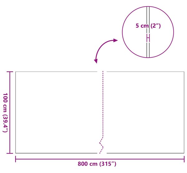 Műfű Zöld 1 x 8 m / 50 mm PP és PE