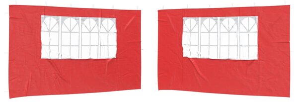 Parti sátor oldalfal 2 db 400 x 195 cm Piros PE és acél