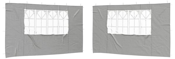 Parti sátor oldalfal 2 db 400 x 195 cm Világosszürke PE és acél