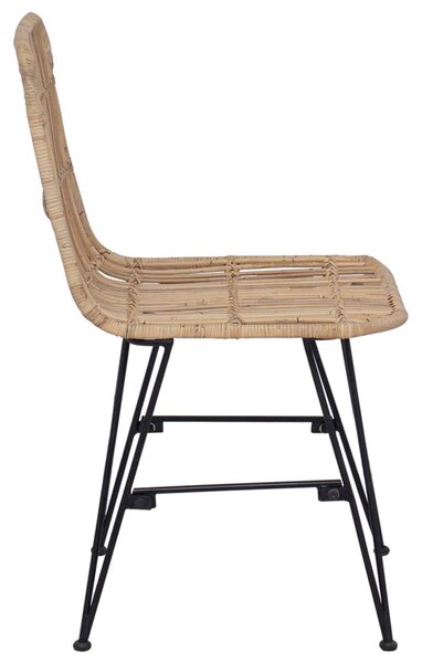 Étkezőszék 2 pcs Természetes 41 x 55 x 85 cm Rattan és acél