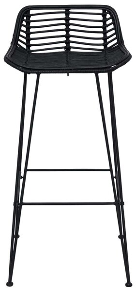 Bárszék 2 pcs Fekete 44 x 46 x 91 cm Rattan és acél