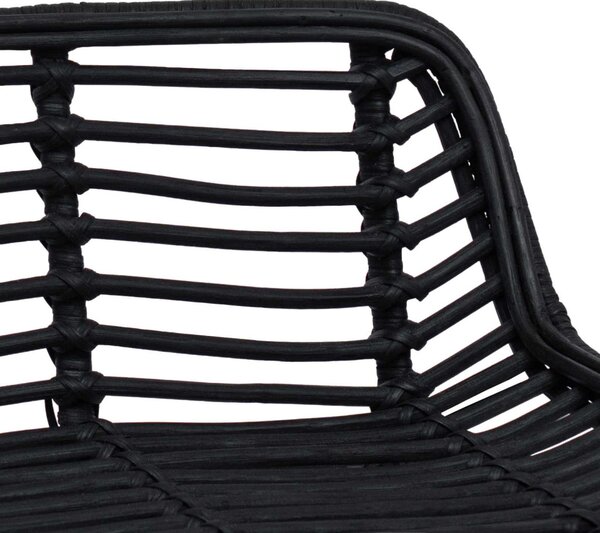 Bárszék 2 pcs Fekete 44 x 46 x 91 cm Rattan és acél