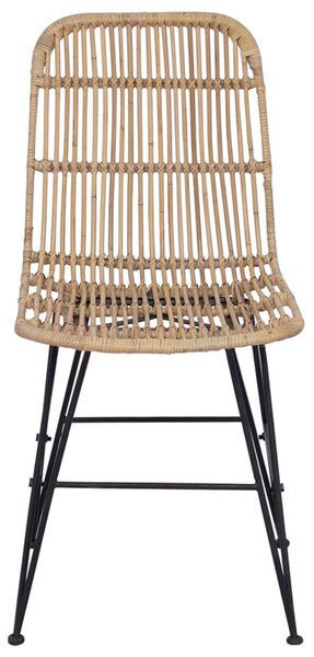 Étkezőszék 2 pcs Természetes 41 x 55 x 85 cm Rattan és acél