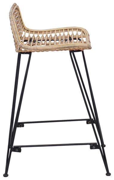 Bárszék 2 pcs Természetes 44 x 45 x 76 cm Rattan és acél