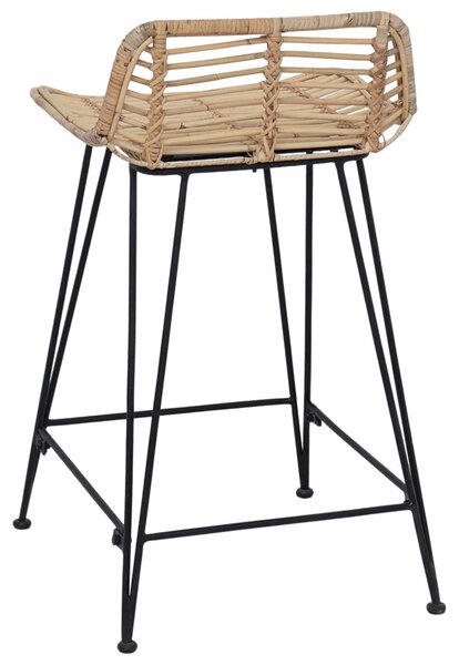 Bárszék 2 pcs Természetes 44 x 45 x 76 cm Rattan és acél