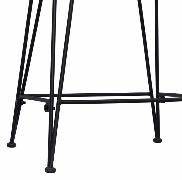Bárszék 2 pcs Fekete 44 x 46 x 91 cm Rattan és acél