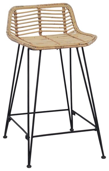 Bárszék 2 pcs Természetes 44 x 45 x 76 cm Rattan és acél