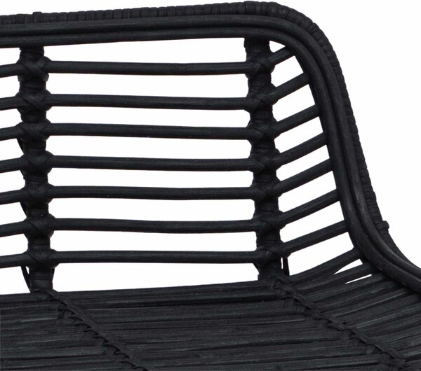 Bárszék 2 pcs Fekete 44 x 45 x 76 cm Rattan és acél