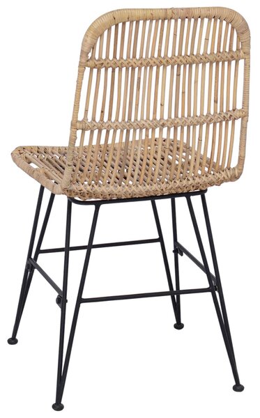 Étkezőszék 2 pcs Természetes 41 x 55 x 85 cm Rattan és acél