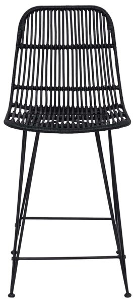 Bárszék 2 pcs Fekete 44 x 54 x 96 cm Rattan és acél