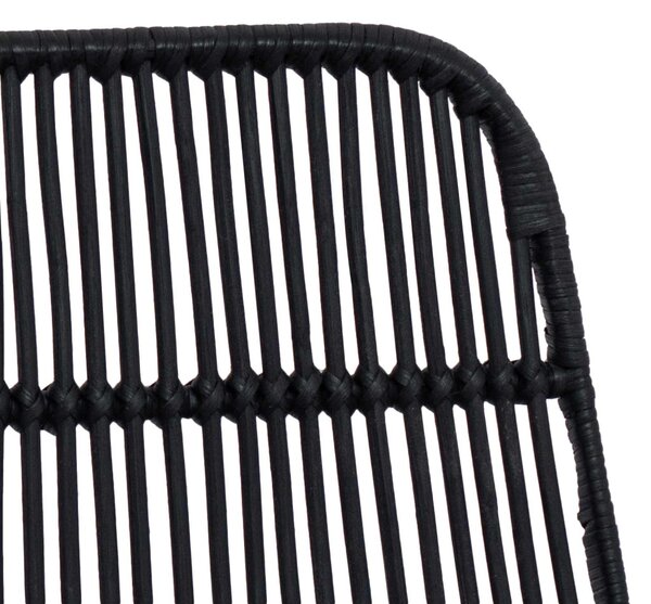 Bárszék 2 pcs Fekete 44 x 54 x 96 cm Rattan és acél