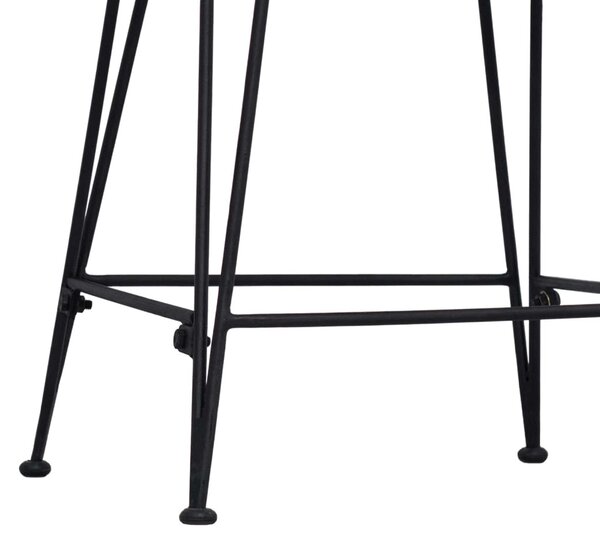 Bárszék 2 pcs Fekete 44 x 54 x 96 cm Rattan és acél