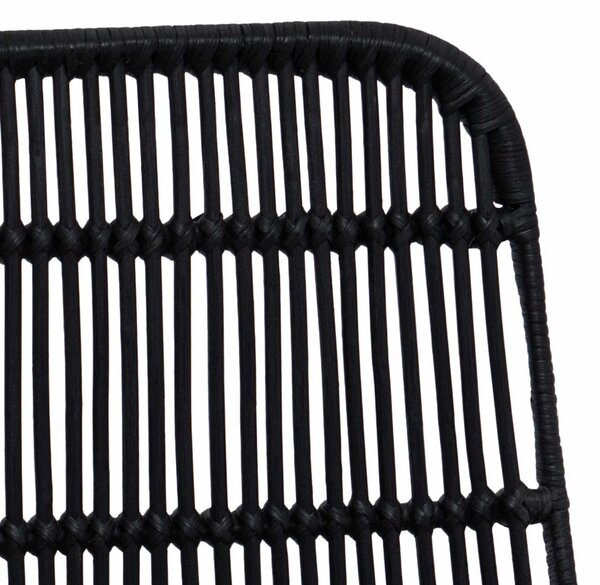 Étkezőszék 2 pcs Fekete 41 x 55 x 85 cm Rattan és acél